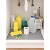 Cozley Su Ge&ccedil;irmez Silikon Lavabo Altı Matı (60x40 cm) - Mutfak ve Banyo Tezgah Altı Koruyucu D&uuml;zenleyici, Sızıntı &Ouml;nleyici Y