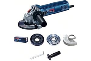 Bosch Professional Winkelschleifer GWS 9-115 S (900 Watt, Leerlaufdrehzahl: 2800 – 11000 min-1, inkl. Zusatzhandgriff, Schutzhaube, Schraubenschlüssel, im Koffer), 0601396103