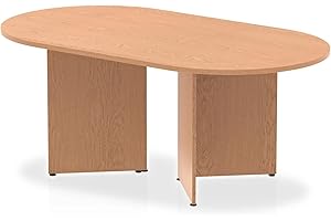 Dynamic Office Solutions OPO Impulse Freestanding 1800/2400mm Rectangular Boardroom Table Distinctive Arrowhead Legs | Sturdy Build Weather & Heat Resistant Melamine Finish Table Oak 1800