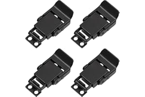 NICELAND 4 sztuki zapięcia zatrzaskowe ze stali nierdzewnej, zapięcie zaciskowe, stal nierdzewna, czarne, stal nierdzewna, zapięcia zaciskowe do walizki, skrzynki narzędziowej, szuflady, szafy, skrzyni