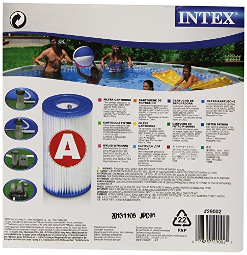 Intex 0775431 Filterpatrone für Schwimmbecken blau 10,8 x 21,6 x 20,3 cm – 2er Set - 2