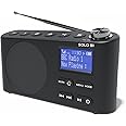 AZATOM Solo B1 Black Portable DAB/DAB+ Digital Radio – Bluetooth, Dual Alarm, Rechargeable Battery & Mains, 80 Presets, AUX & Headphone Input, Sleep Timer