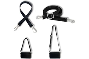 Zzcy 2 Asas Correa de Hombro de Repuesto para Bolso,Correas de Hombro de Cuero Ajustables de 70-130cm,Correa de Hombro de Cuero PU de Repuesto 60cm Negro(1 Ajustable, 1 de Longitud Fija)