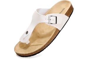 Jifenkla Tongs Mode Femme Homme Confortable Claquette Cuir Chaussure en Liège été