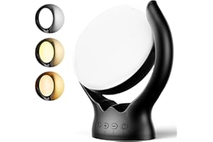 Wopigh Tageslichtlampe 10000 Lux, Tageslichtleuchte ohne UV,Sonnenlicht Lampe mit 3 Farbtemperaturen, 4 Minuten und 5 Intensitäten einstellbaren Leuchtlichtern und Memory-Funktion