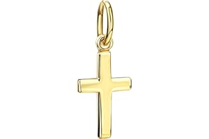 JEVELION Kleiner Kreuz-Anhänger 333 Gold Gold-Kreuz für Damen, Herren und Kinder Ketten-Anhänger 8 Karat