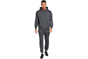 AARHON Mens Plain Hooded Fleece Tracksuit