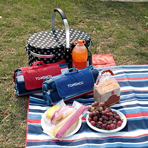 TOMSHOO 30L Picknick Korb Faltbare Einkaufskorb Aluminium Griff 46 * 25 * 24 cm - 8