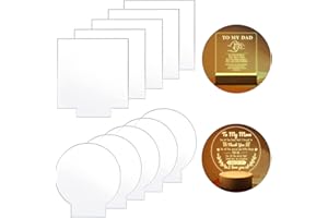 YANSYUN 10 Stück Acrylglas für LED-Lichtbasis, Transparentes Plexiglas Platten Acrylplatte 2mm für Malerei DIY Display Projekte Projektausstellung Muttertag Geschenk