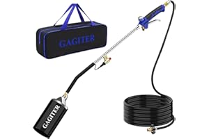 GAGITER Propane Weed Burner Kit, 1,200,000 BTU Weed Torch with Storage Bag, Heavy Duty Flamethrower with Turbo Trigger and 10 Feet Hose for Flame Weeding
