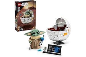 LEGO Star Wars 75403 Grogu con Aerocuna, Figura Articulada de Baby Yoda de Juguete y Minifigura, Decoración de Habitación Juvenil, Regalo para Niños y Niñas de 10 Años o Más y Fans de The Mandalorian