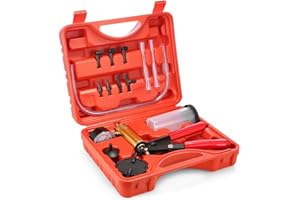 JOMAFA HERRAMIENTA PARA SANGRAR FRENOS VACUOMETRO Y COMPROBADOR DE PRESION Y VACIO Dispositivo de Purga de líquido de Frenos PURGADOR de frenos de coche Kit de Cambio de líquido de Frenos