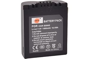 DSTE DE CGR-S006E DSTE Ricambio Batteria Compatibile per S006E,CGR-S006A/1B,CGA-S006E,CGA-S006,DMW-BMA7 e Panasonic DMC-FZ28EFK,DMC-FZ28EFS,DMC-FZ18EB,DMC-FZ18EG,DMC-FZ18EGS