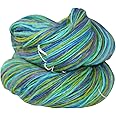 Knitsilk 100% Recycled and Hand-Dyed Silk Roving Worsted Yarn, Luxurious & Soft Silk Roving | Ideal for Knitting, Crocheting,Crafting | Smooth Texture & Fabulous Color.(100 gm-225 Yards,Santorini)