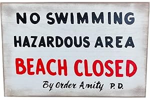Trick Or Treat Studios Jaws No Swimming Wooden Sign Prop