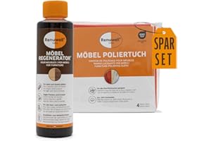 Renuwell Ściereczka do polerowania mebli 4 sztuki + regenerator mebli 500 ml zestaw ekonomiczny