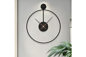 HAITANG Orologio da parete decorativo moderno per soggiorno, 30 cm, funzionamento a batteria, senza ticchettio, movimento silenzioso, orologio da parete rotondo in metallo, per camera da letto