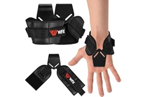 WFX Coppia di cinghie per sollevamento pesi con gancio inverso in neoprene spesso imbottito supporto per polso antiscivolo rivestimento in gomma impugnatura per deadlift sollevamento pesi mento pull up esercizio palestra allenamento