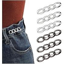 Set 6 Stringitori Pantaloni A Farfalla Con Fibbia - Regolabili, Bottoni Staccabili In Metallo Smaltato - Argento E Colori - copertina