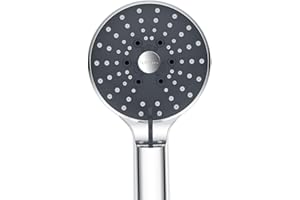 Pommeau de Douche Anti Calcaire, YEAUPE PRO Pommeau de Douche Haute Pression avec 6 modes de jet (G1/2, 110mm), Chromé