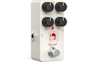 Metal Distortion Gitarren-Effektpedal, POGOLAB Verzerrungspedal Effektpedal, AC/DC-Crunch-Metallica-Ton, 2-Band-EQ, Verzerrung mit hoher Verstärkung, Mini Analoge Gitarrenpedal, True Bypass
