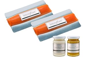 NORDLAND-LACHS Gourmet-Set ROYAL - Geräuchertes Lachs Filet Royal mit 2 Gourmetsaucen/TOP Kühlversand (Gourmet-Set ROYAL 460g inkl 2 Lachs-Saucen)