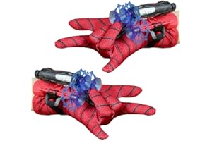 PAIQIU Gants de Lanceur Spiderman, tireur Web de Super héros pour Enfants, Accessoires de héros de Cosplay de Jouet de Poignet, éducatifs de Double Spider-Man
