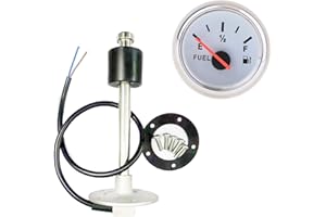 HEZHU 200mm Boot Kraftstoffstand Sender Sensor Edelstahl + Kraftstoffstandanzeige Marine Kraftstofftank Füllstand 52mm