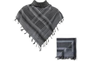 SHOPUKASA Cotton Shemagh Tactical Military Scarf Palestine Scarf Keffiyeh Head Neck Wrap gifts for Men & Women + Paper Bag