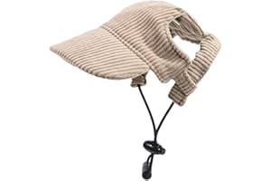 perfk Hunde-Baseballmütze, Hunde-Trucker-Mütze, Verstellbarer Sonnenschutz, Cord, atmungsaktiv, Hunde-Sonnenhut, Haustier-Mütze, Khaki M