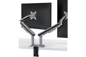 Desktronic Doppelte Monitor Halterung, Bis zu 32" & 8kg, 360° Drehung, Höhenverstellbar, Robuste Bauweise, Einfache Montage, Für Große Bildschirme, Ergonomisch, Passend für alle VESA 75/100