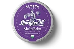 ALTEYA ORGANICS Alteya Organic Bulgare Lavande Baume 90g -Certifié USDA Biologique -Traitement du corps, des mains et des pieds avec de l'huile essentielle de lavande de qualité thérapeutique - Apaisant et hydratant