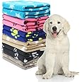 Pack of 6 Dog Blankets Soft Fleece Puppy Blankets Washable Sleep Mat Pad Bed Cover With Paw Print For Pets Cats Kitten Guinea Pig Anaimals(60 x 70cm/23.6 x 27.6 inch, Multicolor)