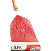 ARVALE Kokulu B&uuml;y&uuml;k Boy B&uuml;zg&uuml;l&uuml; &Ccedil;&ouml;p Poşeti 10'lu Rulo 65 x 70 cm Yırtılmaz Sızdırmaz Atık Torbası &Ccedil;ilek 60 Litre