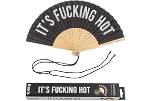 Fisura - Oryginalny wachlarz z przesłaniem "f*cking hot". Nowoczesny i zabawny drewniany wachlarz. Wachlarz w kolorze czarnym i białym. Wymiary: 42,5 x 23 cm. Drewno i tkanina.