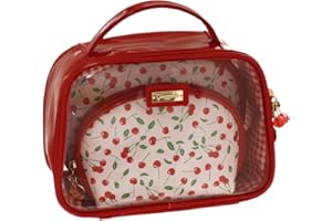 Camomilla Milano Set 3 Beauty Bag, Beauty Case, Collezione Cherry, Colore Rosa