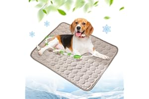 kailisi Kühlmatte für Hunde, 2025 Upgrade Große Kühlmatte aus Selbstkühlend Eisseide, Hundekühlmatte Kühl Betten Kaltgelpad Haustier Matte Kühlpads Gel für Katen Hunde (Braun, XXL)