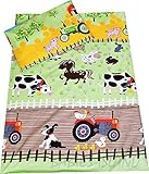 Babies-Island A 2 Piece Bedding Set Pillowcase+Duvet Cover For Baby Toddler To Fit Cot/Cot Bed - FARM (100x135cm)