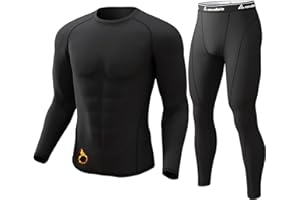 CL convallaria Men's Thermal Underwear Long Johns Winter Long Sleeve Top And Bottoms Set Mens Base Layers Thermals Inner Wear Ski Gear