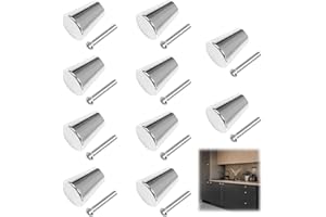 QTKSCEADLNCE 10 Piezas Pomos de Cajón, Pomos para Armario con Tornillos Pomos para Muebles Modernos Pomos Tiradores Pomo para Armario Redondo Tiradores Cocina para Cajones Armarios Estanterías Puertas de Armario