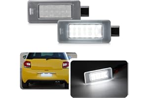 NJSSJD Éclairage de plaque d'immatriculation LED pour Peugeot 207 CC 208 2008 308 MK2 308 CC 3008 MK1 MK2 508 MK1 5008 MK2 pour Citroën C3 III C4 II C5 III Aircross Lampe d'étiquette à LED Canbus Gratuit
