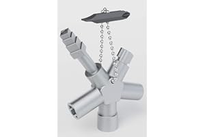 ABSINA Clé universelle multifonction à 6en1 - clé tricoise carré - cle passe partout - Cle universelle multifonction pour armoires et serrures standards, radiateur - passe partout