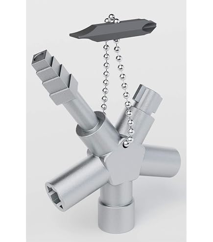 Jetstream 4-in-1 Kreuzschlüssel - Multifunktionsschlüssel Für Schaltschrank, Aufzug & Wasserzähler, Feuerwehrtauglich
