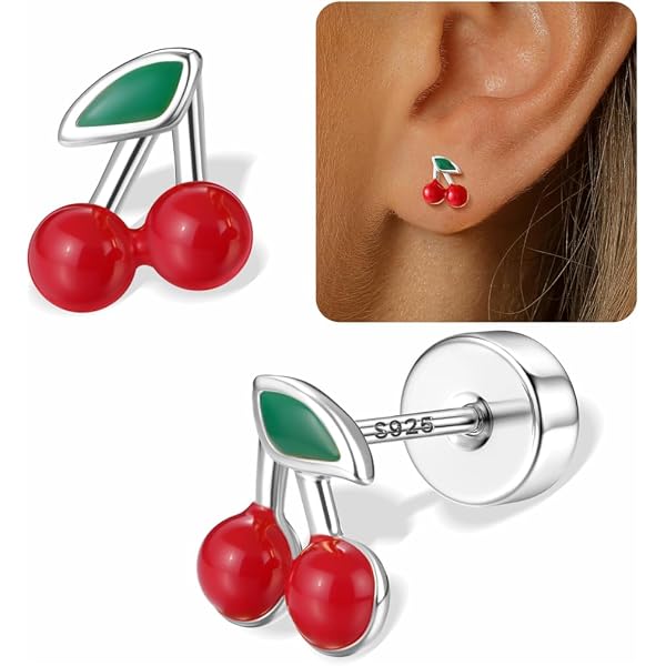 Orecchini A Perno A Forma Di Cuore In Argento Sterling 925 Con Chiusura A Vite - 6,6 Mm, Ipoallergenici Per Trago E Cartilagine - 2