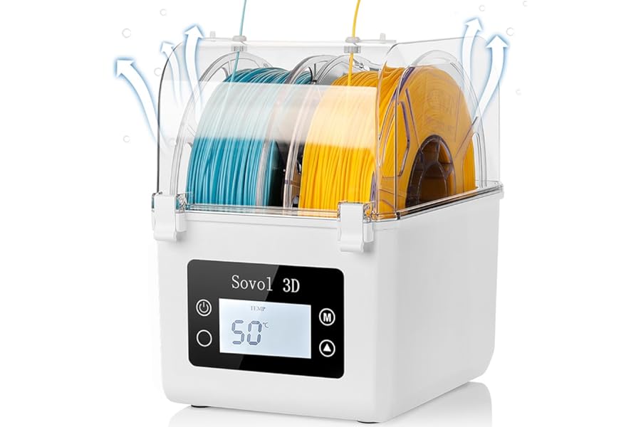 3D Printer Filament Dryer, Sovol SH01 Filament Dehydrator Spool Holder, Dry Box for Keeping Filament Dry During 3D Printing, Compatible with 1.75mm, 2.85mm PLA PETG TPU ABS Material