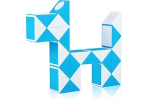 KidsPark Speed Snake, Twist Puzzle Toy 24 Parts Twisty Magic Ruler For Kids & Adults, Blue