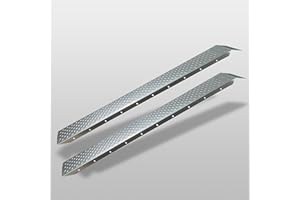 ‎TRUTZHOLM TRUTZHOLM 2 x Auffahrrampe 180 cm Tragkraft 400 kg Stahl oder 160 cm Silber oder schwarz profiliert Verladerampe Rampe für Quad Rasenmäher ATV etc. (180 cm - Silber)