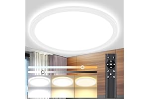 OUILA Plafon LED Techo Redondo Lámpara de Techo Moderna Regulable 3000K-6500K Ø30CM 24W Luz de Techo con Mando a Distancia 2400LM Lamparas de Dormitorio de Techo Salon, Cocina, Baño, Pasillo, Sala