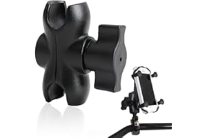 Vidacharmy 60mm Braccio a Doppia Presa in Lega di Alluminio Compatible con RAM Mounts, Doppio Palla Presa Braccio, Collega Qualsiasi Dispositivo con Testa Sfera da 1"