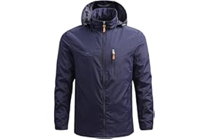 YESOK 2023 Veste Imperméable Pour Hommes Grande Taille Avec Capuche Veste Coupe-vent Fermeture Zippée Extérieur Randonnée Veste De Pluie Respirant Sport Poches Pour Cyclisme Voyages Camping Pêche Vélo